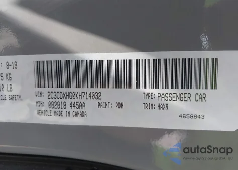 2019 Dodge Charger Gt from USA, damaged, VIN 2C3CDXHG0KH714032